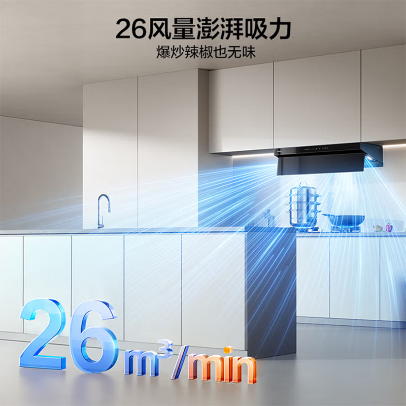 老板(Robam)[超薄平嵌小黑镜L1mini]26风量抽吸排油烟机顶侧一体家用小尺寸大吸力可搭燃气灶61A9S高清大图