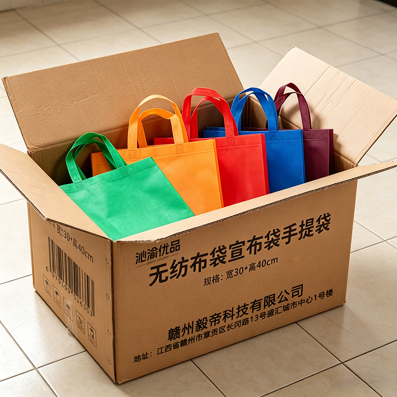 沁渝优品 无纺布袋宣布袋手提袋 宽30*高40cm 个高清大图