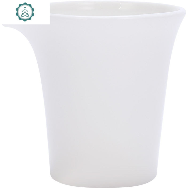 羊脂玉白瓷公道杯茶海陶瓷功夫茶具分茶器酸枝侧把家用公杯 封后 撇口手抓茶海[190]