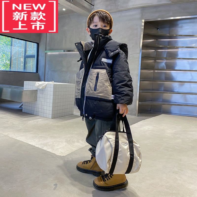 可莉允男童羽绒棉服儿童冬装加厚外套2022新款冬季男孩洋气棉衣袄炸街潮图片