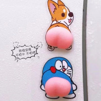 3D立体冰箱防撞屁屁贴防刮蹭硅胶屁屁贴纸可爱贴 随机两对四只装