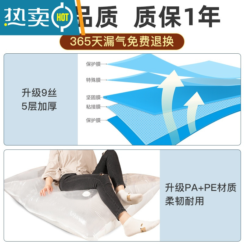 敬平抽真空收纳压缩袋收衣服羽绒服被子的搬家打包行李箱旅行专用袋子 [全能特惠11件套]2特大4中4小号 送电泵 大号(1