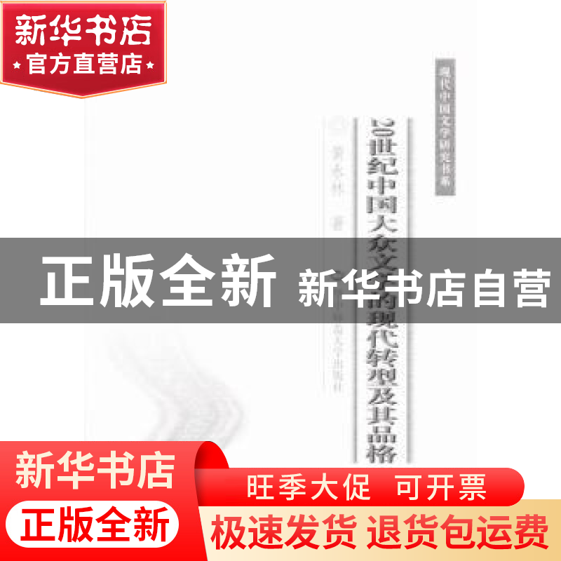 正版 20世纪中国大众文学的现代转型及其品格 黄永林著 华中师范高清大图