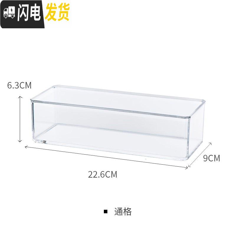 三维工匠塑料抽屉小号透明收纳盒厨房分隔分格化妆品餐具无盖整理套装高清大图