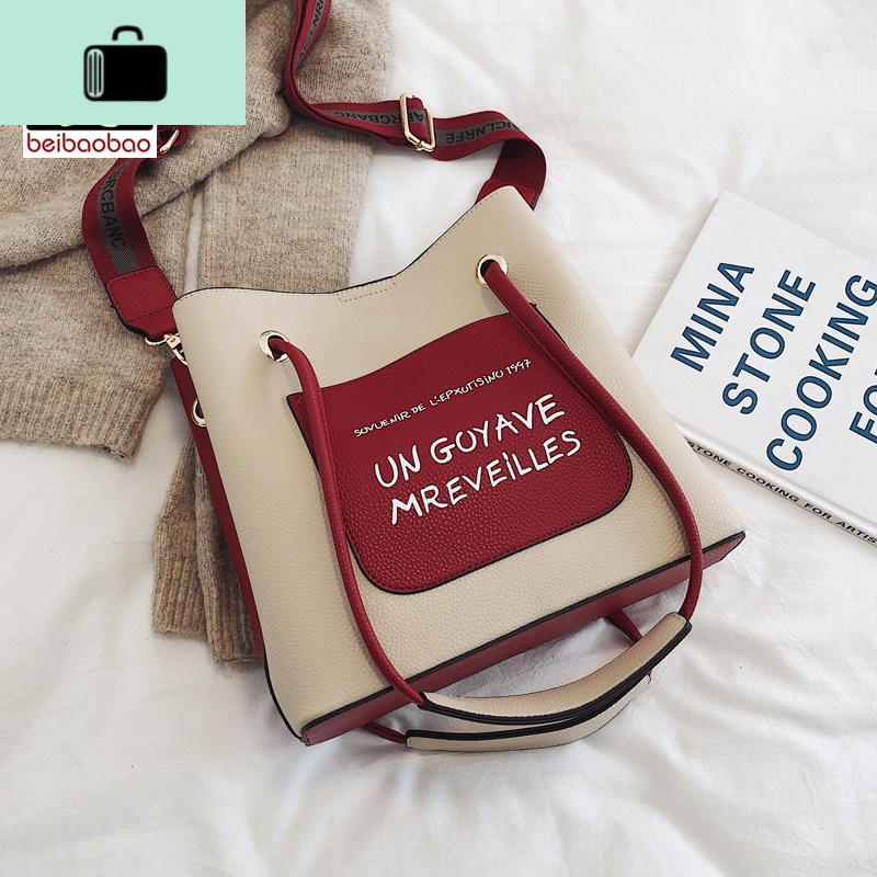 大包包女包2020新款潮春夏宽带单肩斜挎复古休闲百搭大容量NEWLAKE 红色