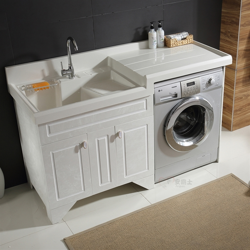 阳台洗衣柜石英石台面带搓衣板玉石滚筒洗衣机池13米高低双门左右备注