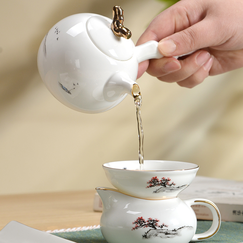 北国风光 远上寒山寺骨瓷茶具 TS-0111P 套高清大图