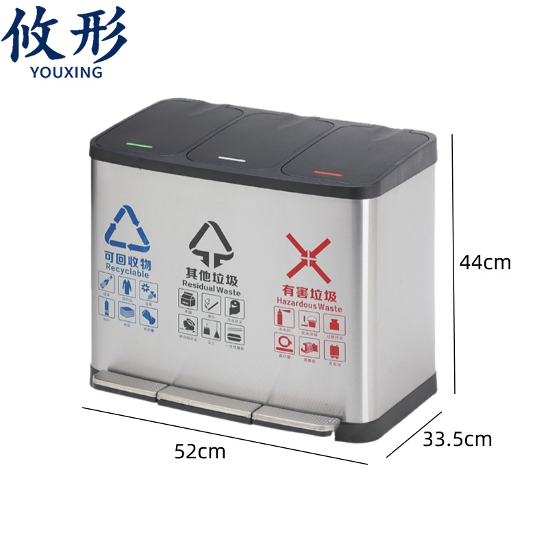 攸形垃圾桶三分类