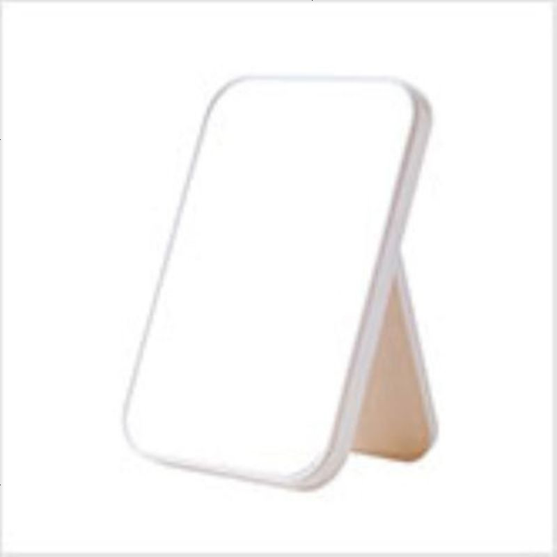 欧式爱心双面化妆镜便携台式梳妆镜宿舍美妆镜子高清公主镜 [加厚款]磨砂米色(送梳子)