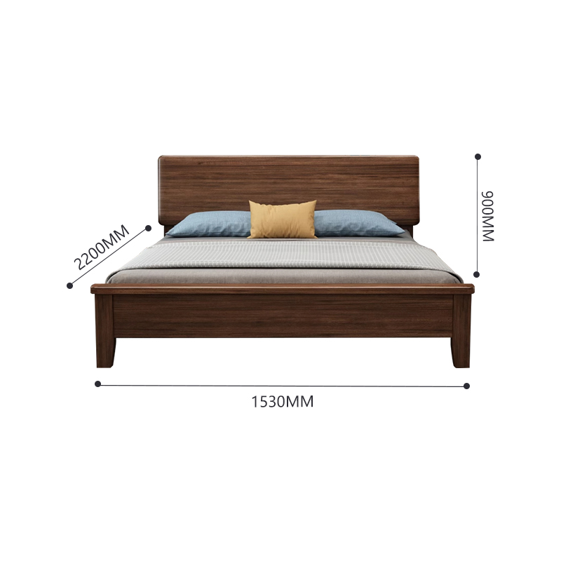 臻远ZY4022913实木床胡桃木单人床1.5米高清大图