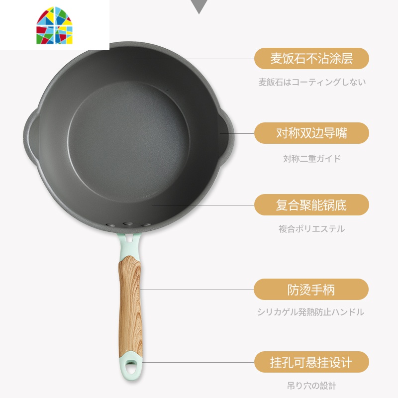 家用不粘锅平底北欧宿舍电用电磁炉小型炒菜炒锅煤气灶适用多功能 FENGHOU 28cm粉色单锅高清大图