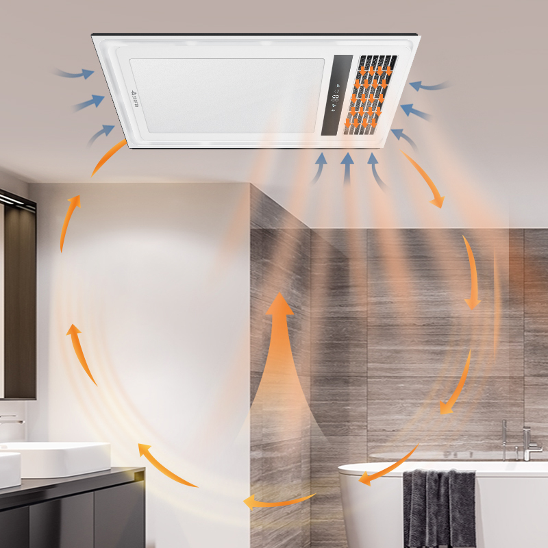 艾美特照明风暖浴霸四合一家用集成浴霸灯卫生间嵌入式超薄暖风机