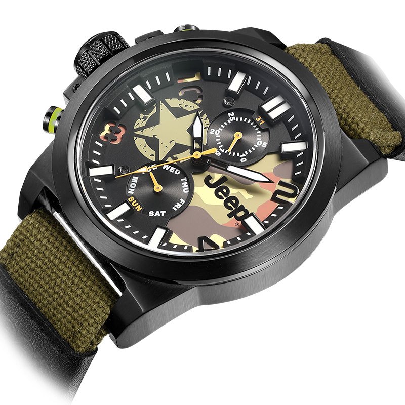 吉普(jeep)手表牧马人系列男士手表 欧美品牌时尚商务夜光防水石英表