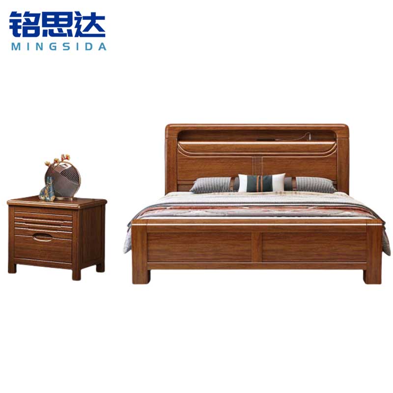 铭思 达实木床高清大图