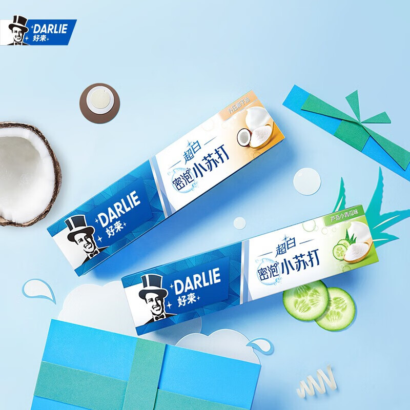 好来 DARLIE(原黑人) 超白密泡小苏打牙膏 舒畅清新 绵密泡泡去牙渍 140g