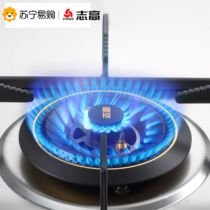 志高(CHIGO) H031燃气灶 台式嵌入式不锈钢节能大火力双灶煤气台式灶具(天然气)高清大图