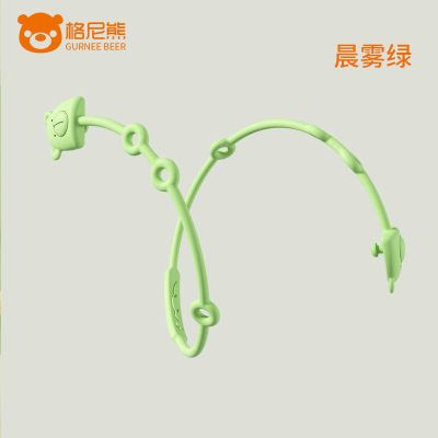 晨雾绿 硅胶防掉链[全硅胶可啃咬] 婴儿宝宝牙胶磨牙棒防掉链挂绳外出硅胶安抚奶嘴链可咬可水煮玩具