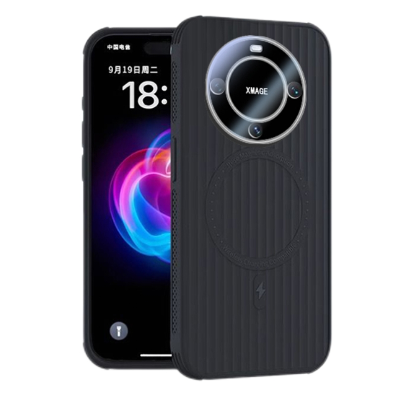 可波 适用于华为mate60液态瓦楞手机壳磨砂手感华为mate60pro手机壳华为mate60pro+防摔简约款壳 华为mate60pro黑色