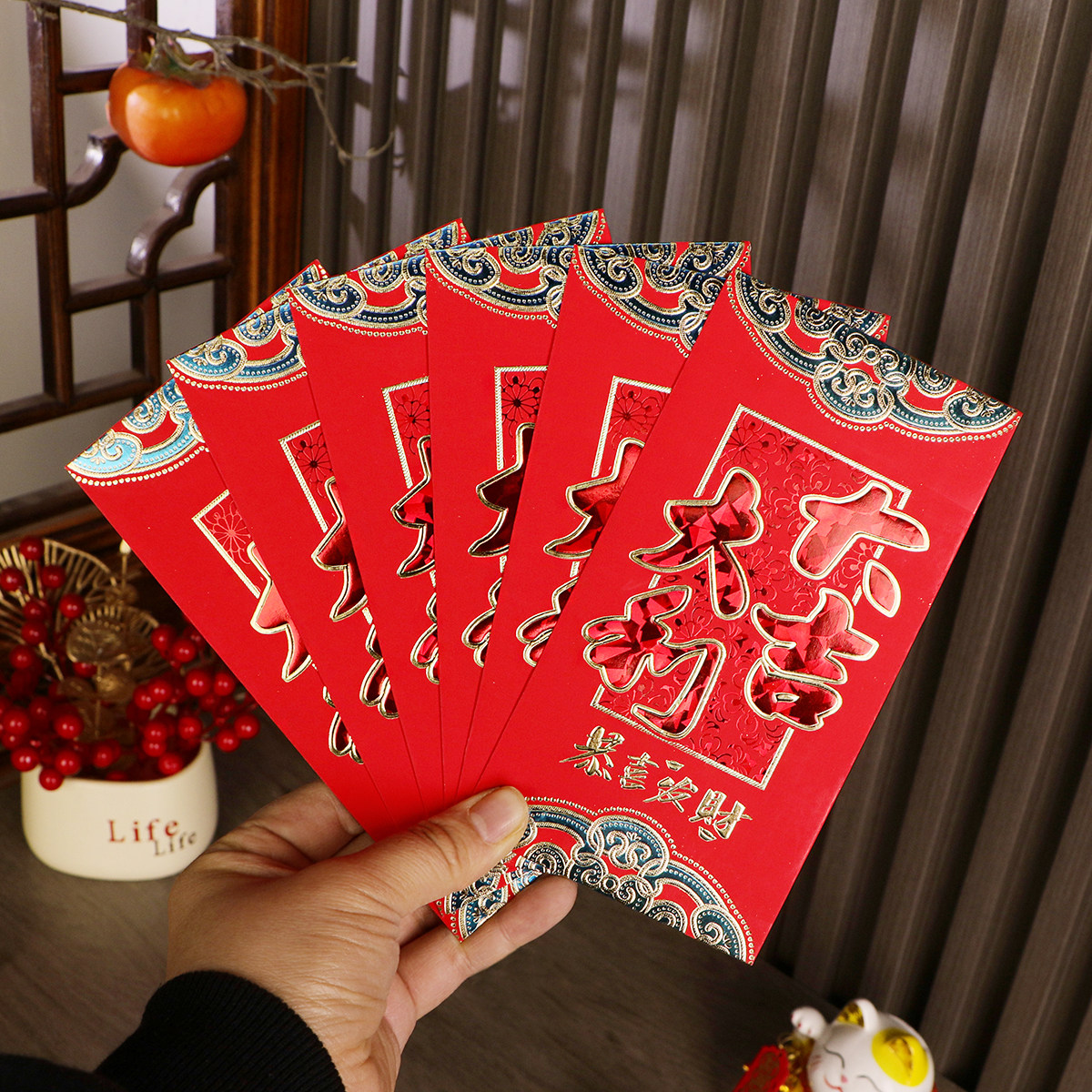 智美环球 2026新款红包袋过年利是大红包袋 压岁包-千元(6个)*10高清大图