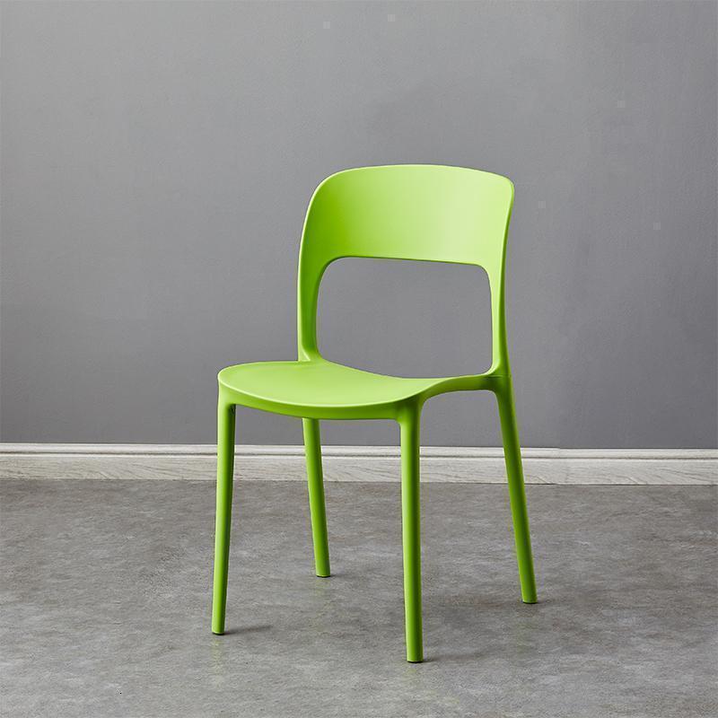 汐岩北欧简约现代餐椅加厚塑料椅子时尚休闲椅家用成人餐厅靠背椅凳子 绿色(出口版）