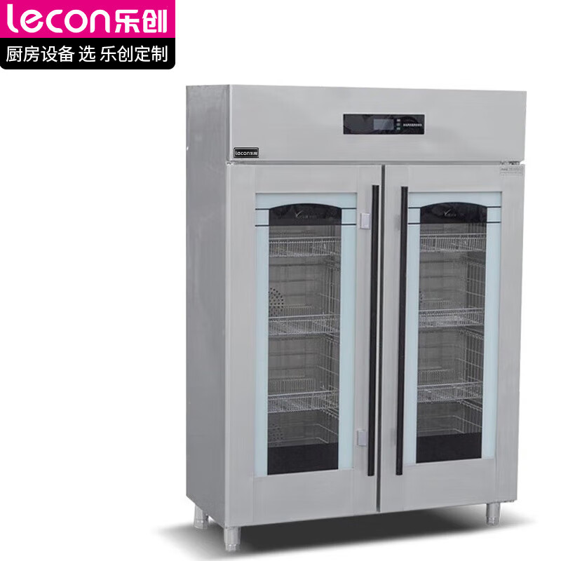 乐创(lecon)消毒柜酒店餐厅立式玻璃热风循环消毒碗柜双门智能款LC-J-XZB720