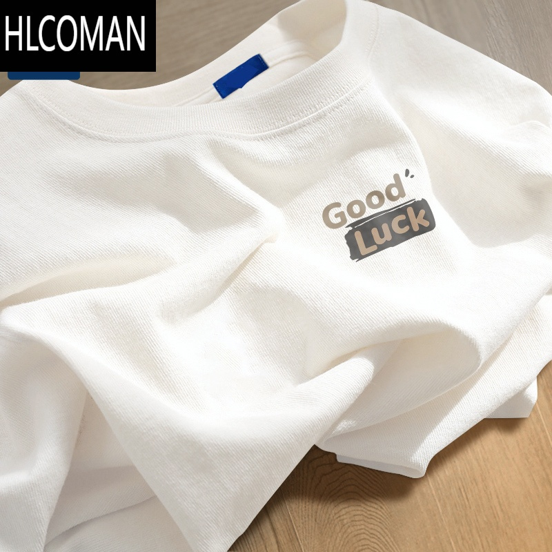 HLCOMAN特价男生t恤短袖韩版复古体恤宽松大码长袖T恤男装半袖上衣打底衫