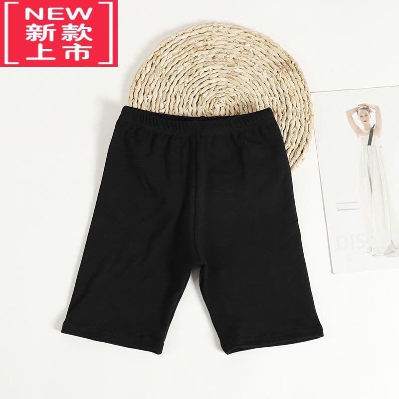 可莉允女童春秋款纯色磨毛棉打底裤五分裤弹力女孩中裤可配裙保暖护腿保暖裤图片