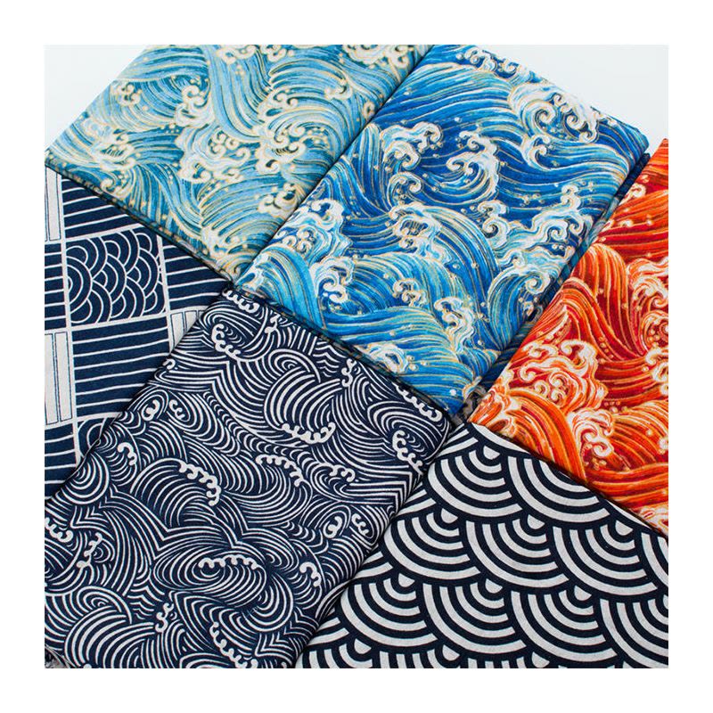 棉麻烫金加厚和风日式民族布料粗麻布面料沙发抱枕靠垫桌布布料图片