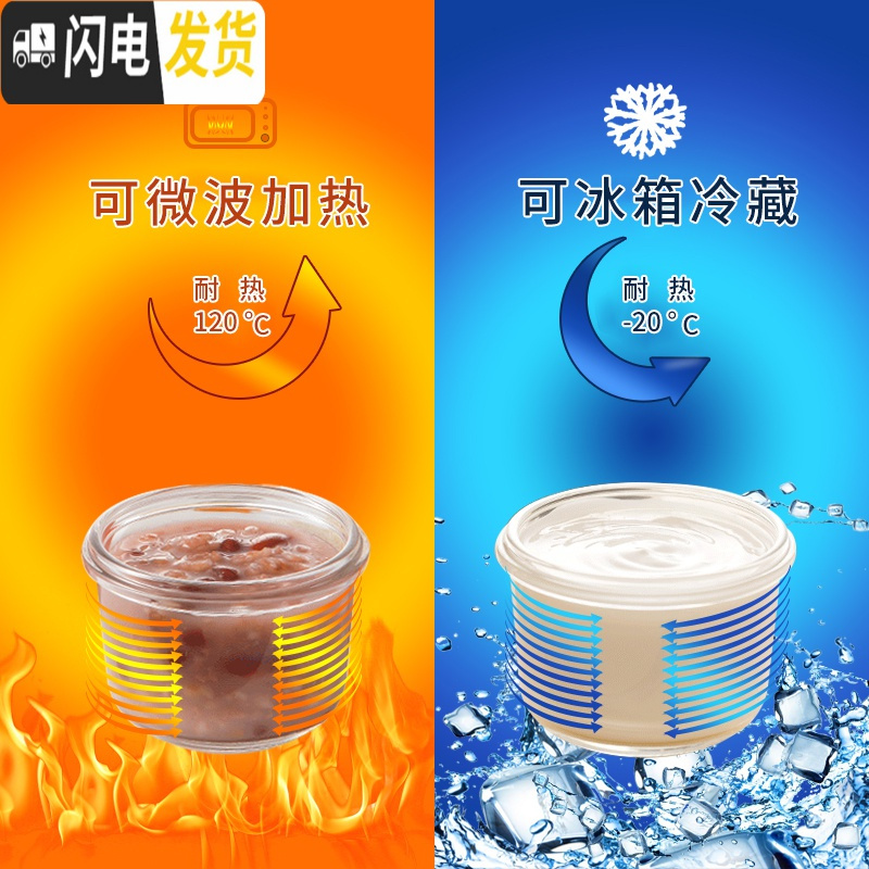 三维工匠婴幼儿辅食盒玻璃饭盒冰箱储存保鲜盒研磨辅食碗冷冻盒 正方形210三件套