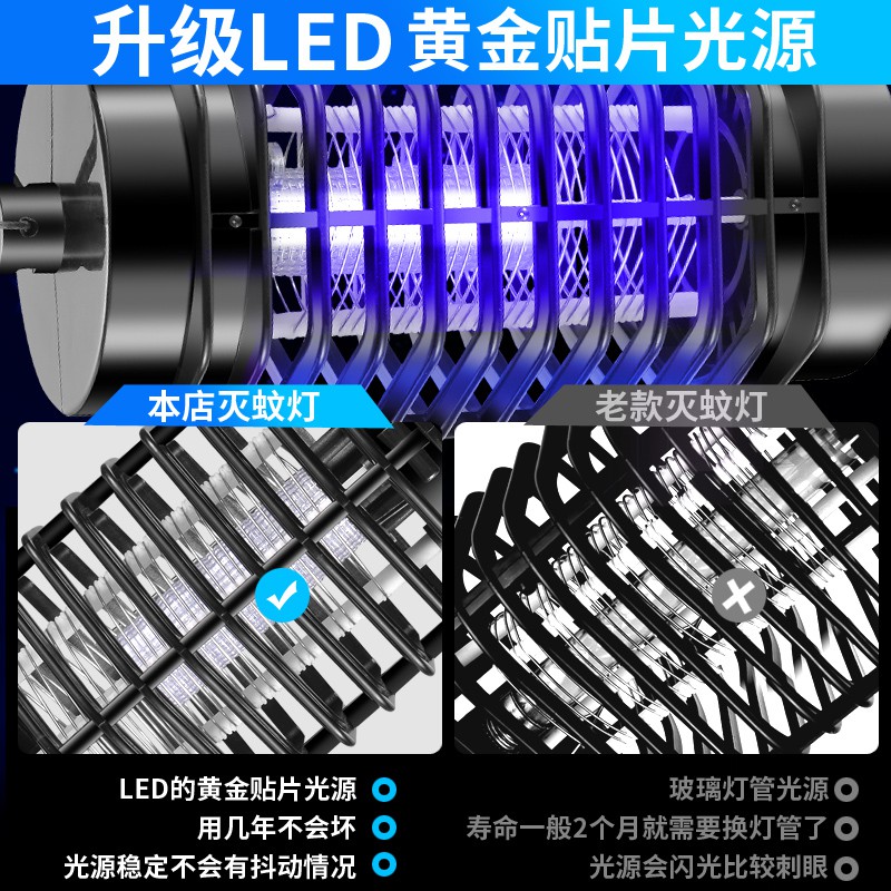灭蚊灯家用灭蚊室内器防蚊杀捕诱吸卧室插电婴儿孕妇 三维工匠 黑色+诱蚊剂+延长线推荐购买高清大图