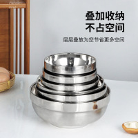 乐享食堂不锈钢汤碗双层隔热泡面碗饭碗11.5cm201亮光碗LX-TCJ-0291单位:个