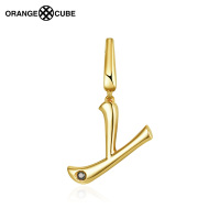 澳洲orange cube 字母系列 女士挂坠18K金手链挂件字母Y金色手势潮流个性