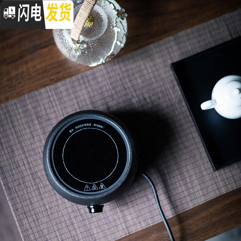 三维工匠日式锤纹耐热玻璃提梁壶电陶炉煮水泡茶壶烧水壶养生壶家用煮茶炉 手绘梅花电陶炉大号茶具高清大图