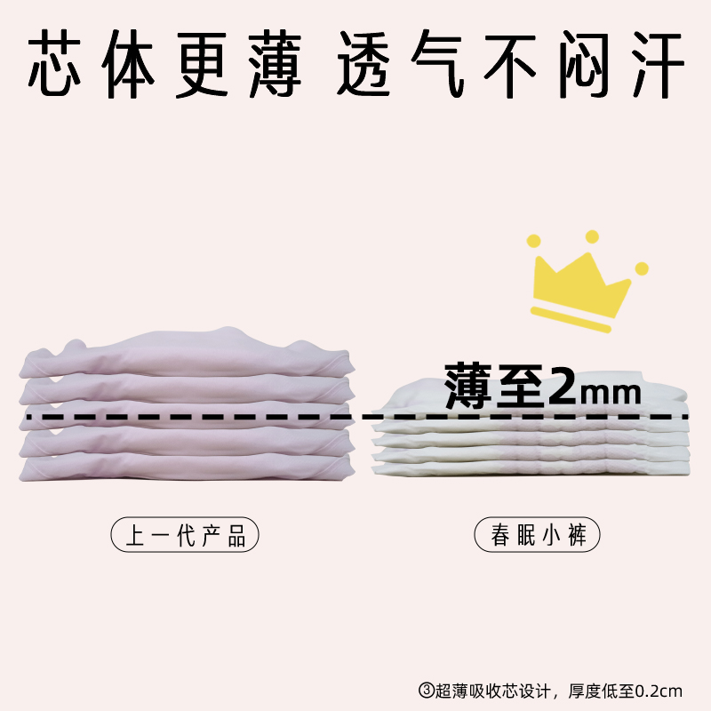 她研社春眠小裤超长夜用裤型卫生巾安睡裤M-L码21条共7包(80-130斤)高清大图