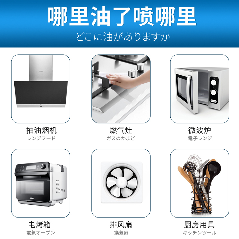 [苏宁易购X高洁联名款]免拆洗油烟净500g*2瓶 一喷即擦 轻松去油