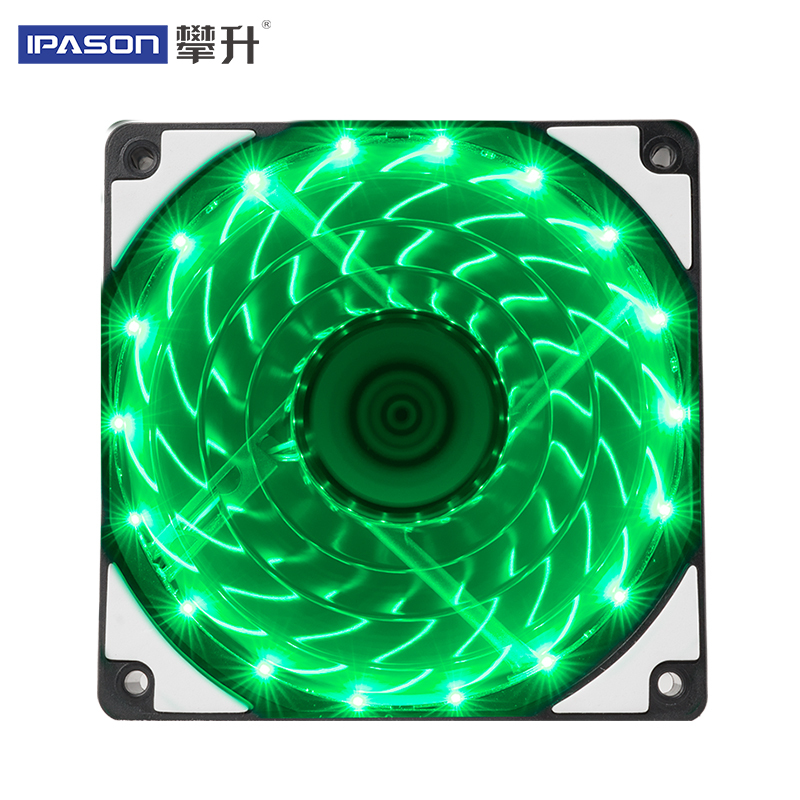 IPASON/攀升 VTG台式炫光静音光轮电脑机箱风扇12cm机箱散热风扇 绿色灯珠风扇风冷散热器