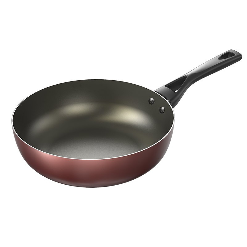 28CM 红色 JL28G2WG-C 爱仕达(ASD)锅炒锅不粘锅家用炒菜锅28CM麦饭石色平底煤气灶专用锅子少烟不沾燃