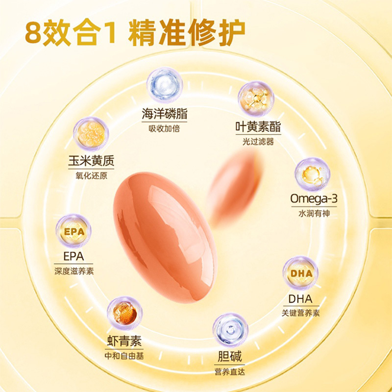 VIK磷虾油叶黄素酯30粒11mg高含量叶黄素酯 六零添加呵护视力