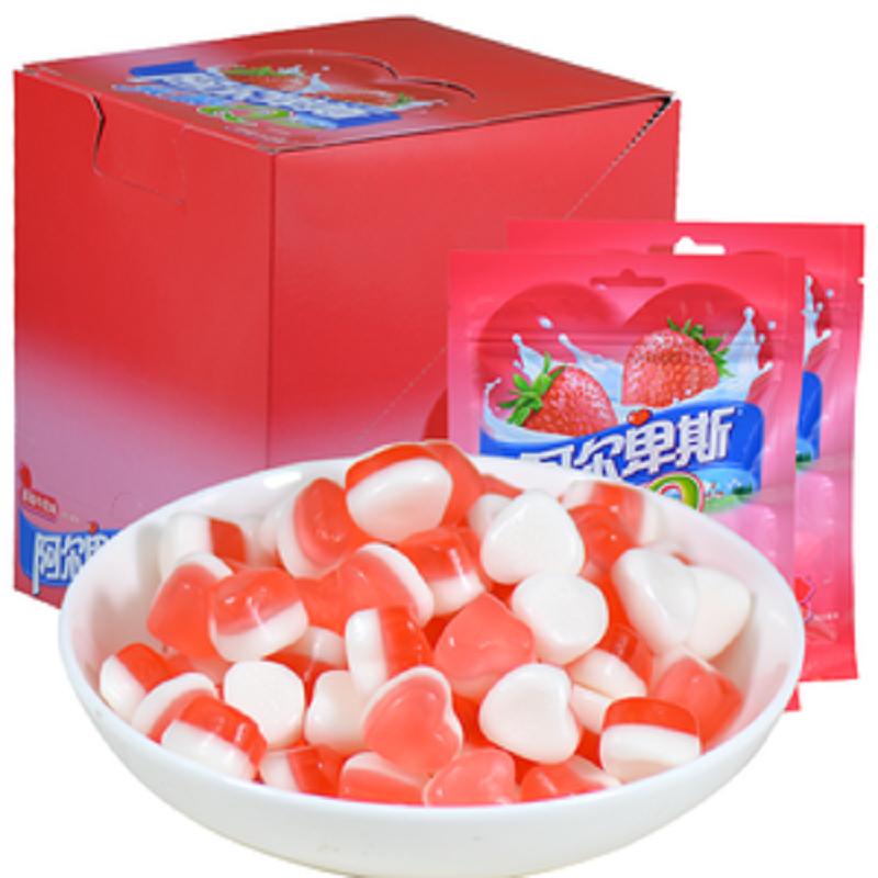 阿尔卑斯乐嚼Q凝胶糖果草莓牛奶味60g