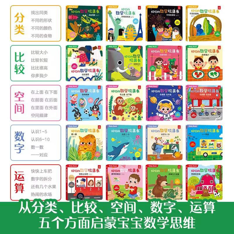 [醉染正版]全20册 好玩的数学玩具书 0-3-6-8岁宝宝启蒙早教认知书籍数学逻辑思维训练 比大小空间分类不同的食物不高清大图