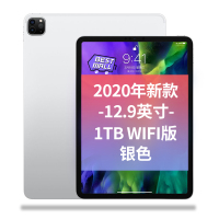 2020年新款 苹果/Apple 海外版iPad Pro 12.9英寸 全面屏平板电脑 A12Z八核处理器 视网膜超高清屏幕 电脑级性能 银色 1TB WIFI版 MXAY2
