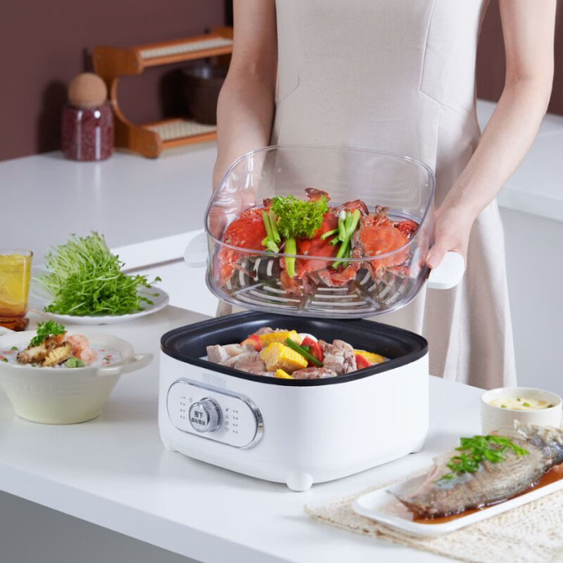 膳魔师 家用多功能0涂层电蒸锅 EHA-4483A-W高清大图