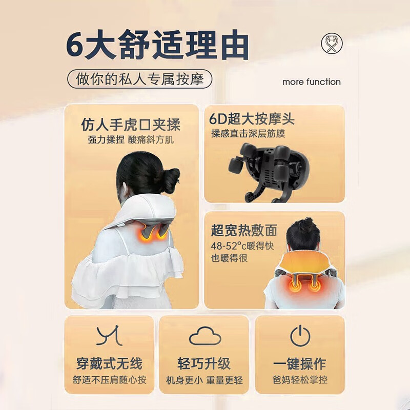 上亨(shangheng) 按摩披肩捶打颈椎按摩器肩颈部脖子背部腰部按摩仪多功能电动揉捏一体解放双手 智能肩颈按摩器高清大图