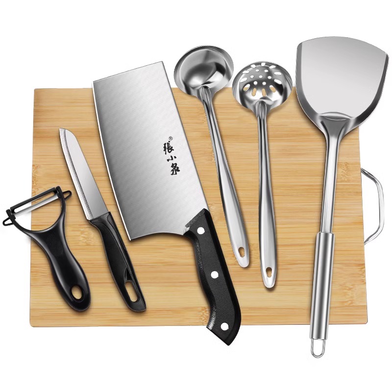 张小泉刀具套装菜刀菜板二合一厨房家用切菜刀宿舍砧板厨具组合8138高清大图