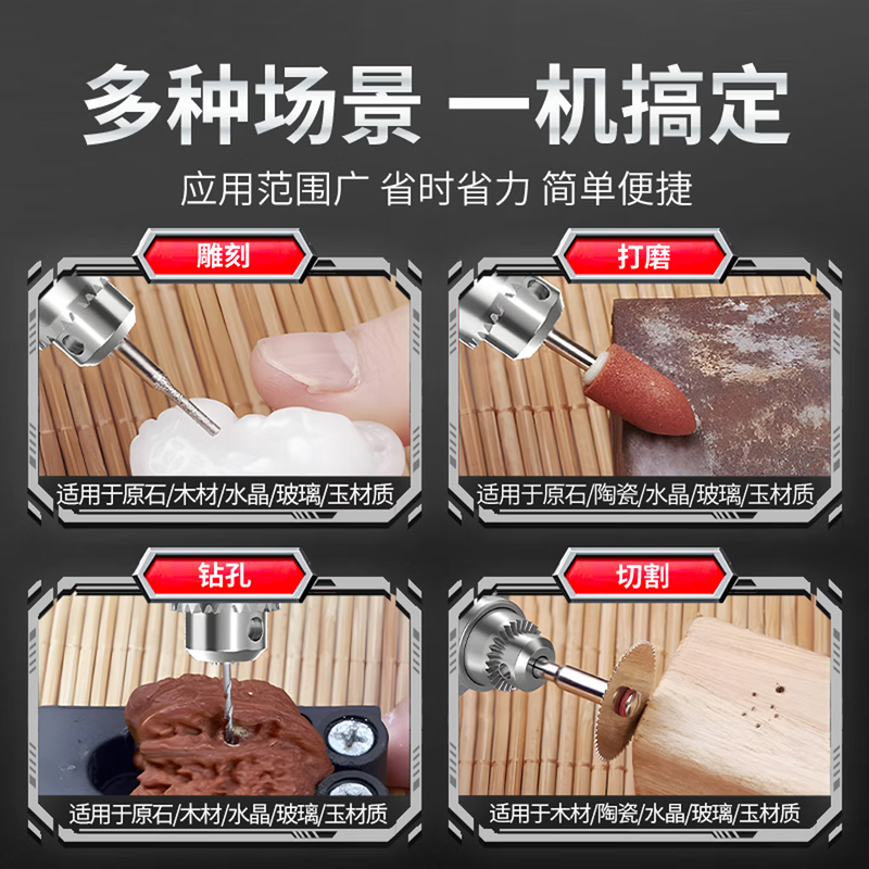 CIAA德国充电式电磨机小型手持电动打磨机玉石木雕刻抛光迷你电钻高清大图
