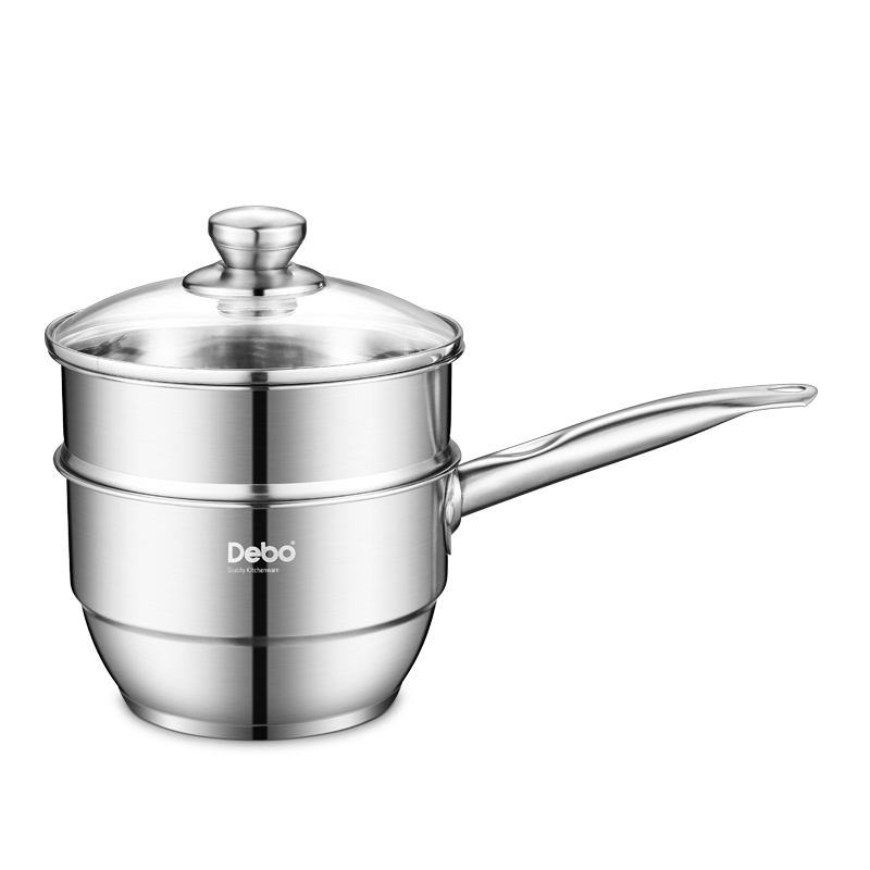 德铂(Debo) 卡贝尔多用锅不锈钢小汤锅 奶锅煮热牛奶锅电磁炉锅16cm DEP-506!