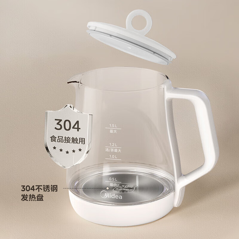 美的养生壶 1.5L全自动煮茶壶 24h预约烧水壶 12小时智能恒温 11档控温电热水壶 花茶壶煮茶器MK-Y12Q高清大图