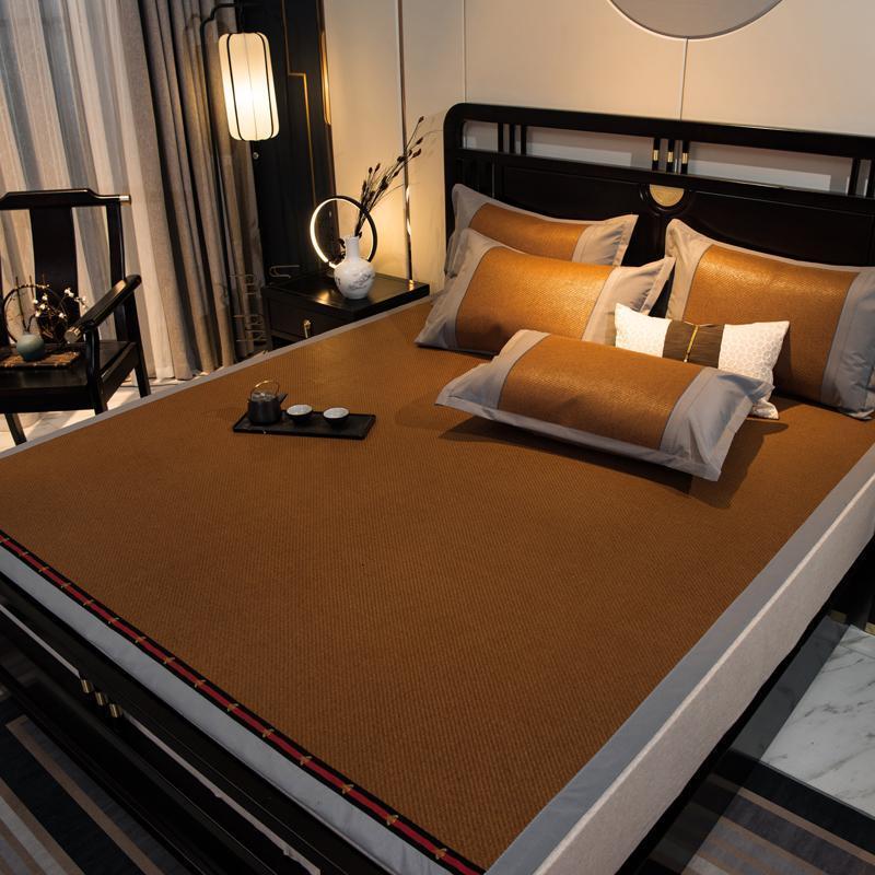 家柏饰(CORATED)冰藤席凉席三件套1.8m双人冰丝凉席可水洗可折叠1.5米夏天软席子