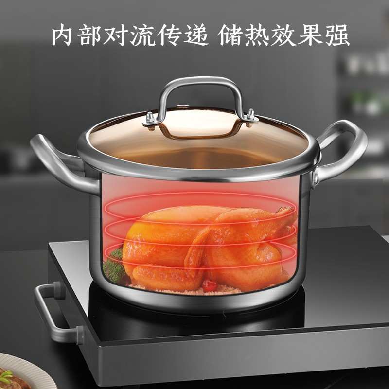 康巴赫新欧式304不锈钢汤锅24cmKGX-T240高清大图