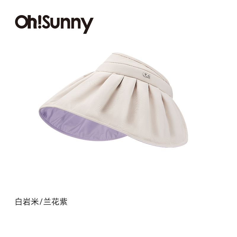 ohsunny-暮光系列-波浪边空顶遮阳帽白岩米/兰花紫